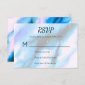 Espace extérieur marbré bleu Abstrait RSVP (Devant / Derrière)