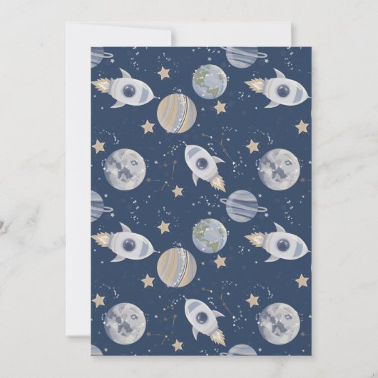 Espace extra-atmosphérique 1er garçon Invitation d (Dos)