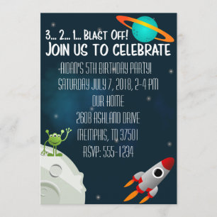 Espace extra-atmosphérique Anniversaire Invitation