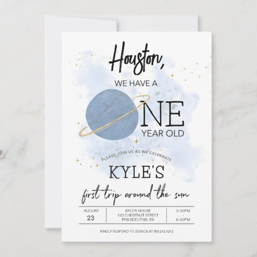 Espace extra-atmosphérique Anniversaire Invitation (Devant)