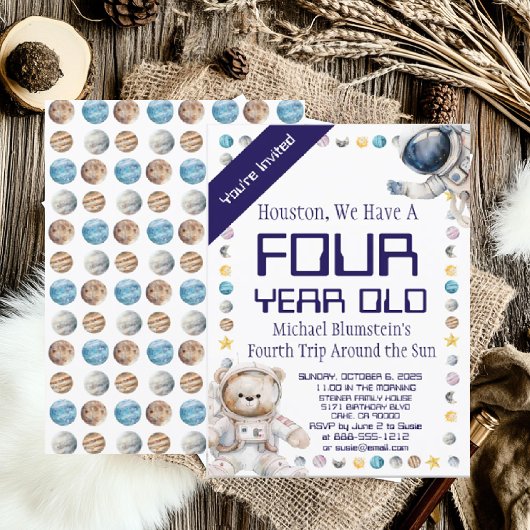 Espace extra-atmosphérique Anniversaire Invitation