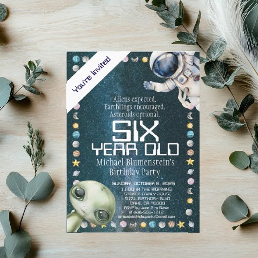 Espace extra-atmosphérique Anniversaire Invitation