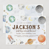 Espace extra-atmosphérique Invitation d'anniversai (Devant / Derrière)