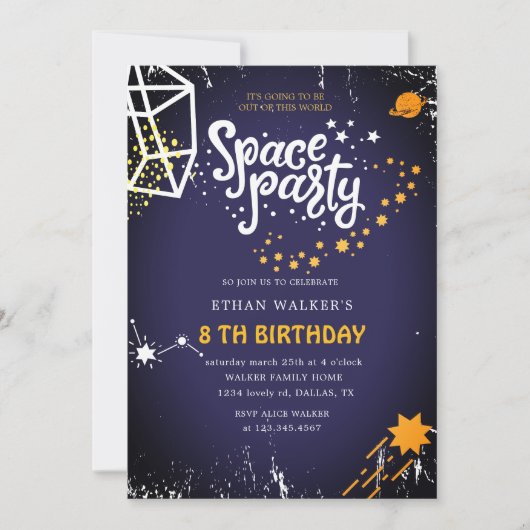 Espace | Invitation d'anniversaire (Devant)
