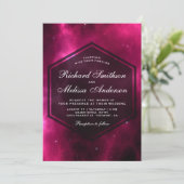 Espace rose chaud moderne Faire-part de mariage Ga (Debout devant)