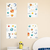 Espace Whimsical Aventure Enfants Mur Print Set