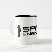 Espacez logo blanc/noir à deux tons de tasse (Devant gauche)