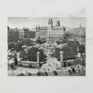 Espagne, Barcelone, copie de carte postale Vintage
