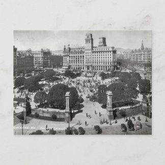 Espagne, Barcelone, copie de carte postale Vintage