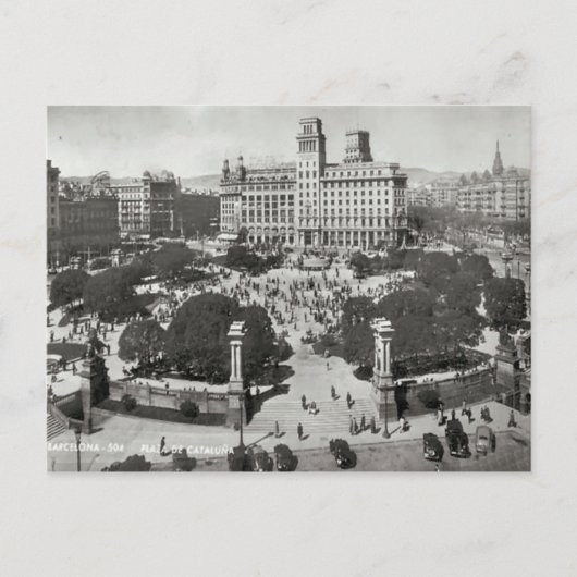 Espagne, Barcelone, copie de carte postale Vintage (Devant)