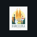 Espagne Barcelone Skyline toile étirée Impression<br><div class="desc">Superbe et unique Barcelone Espagne Skyline toile étirée Imprimer montrant les célèbres sites et les bâtiments de la ville espagnole. Fait un grand cadeau souvenir pour chaque touriste,  catalan et tous les êtres chers. Achetez le vôtre aujourd'hui. Extraordinaire Polska idée cadeau pour anniversaire ou noël.</div>