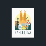 Espagne Barcelone Skyline toile étirée Impression<br><div class="desc">Superbe et unique Barcelone Espagne Skyline toile étirée Imprimer montrant les célèbres sites et les bâtiments de la ville espagnole. Fait un grand cadeau souvenir pour chaque touriste,  catalan et tous les êtres chers. Achetez le vôtre aujourd'hui. Extraordinaire Polska idée cadeau pour anniversaire ou noël.</div>