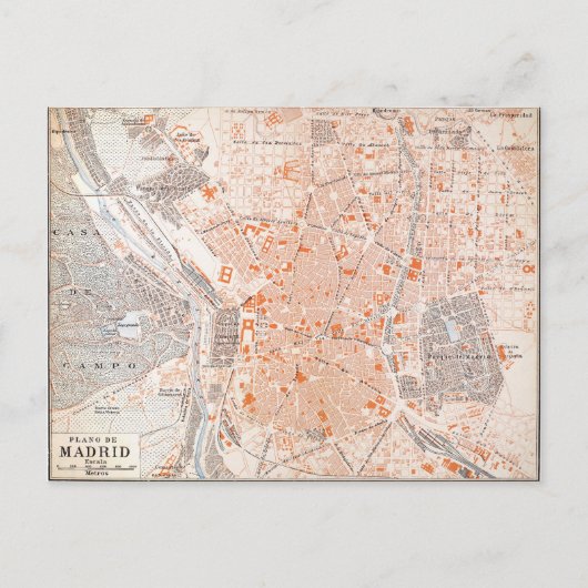 Espagne : Carte de Madrid, C1920 (Devant)