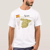 Espagne Carte + Indicateur + Titre T-shirt (Devant)