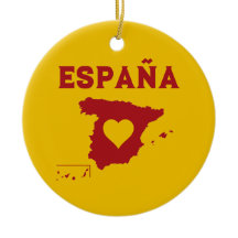 Espagne Carte Ornement España Jaune Rouge