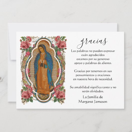 Espagne Mary Guadalupe Merci Condolence (Devant)