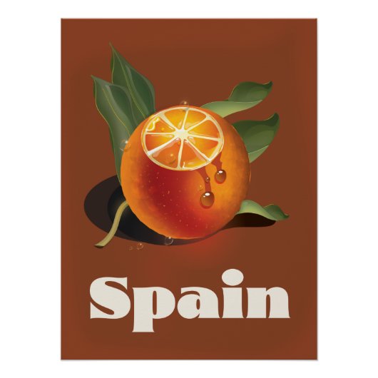 Espagne orange affiche voyage (Devant)