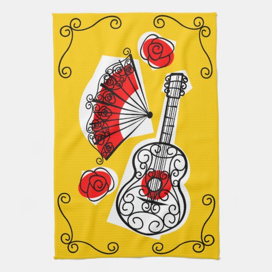 Espagne Souvenirs Corners serviette de cuisine (Vertical)