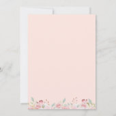 Espagnol Baptême Mint et Pêche Invitation Florale (Dos)