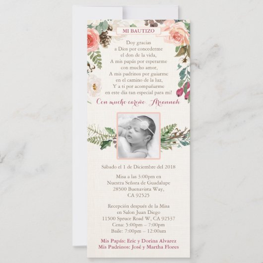 Espagnol Baptism Bautizo invitations pour l'hiver (Devant)