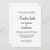 espagnol blanc de boda invitations de mariage (Devant / Derrière)