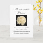 Espagnol : Carte de sympathie de Pesame B&W (Fleur jaune)