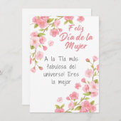 Espagnol - Carte Jour des Femmes Tante Happy (Devant / Derrière)