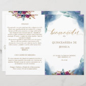 Espagnol Celestial Starry Quinceañera Programme de (Devant / Derrière)