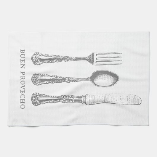 Espagnol Citation serviette de cuisine, fourchette (Horizontal)