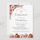 Espagnol Confirmation Blush Rose Floral Invitation (Devant)