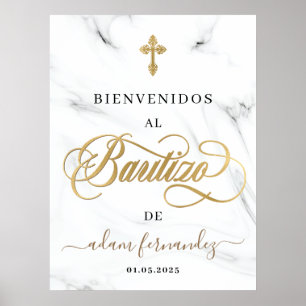 Espagnol De Bautizo Bienvenidos Affiche de bienven