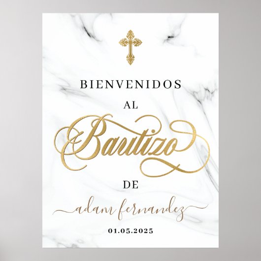 Espagnol De Bautizo Bienvenidos Affiche de bienven (Devant)