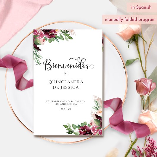 Espagnol, Élégant Programme de Quinceañera en Bour