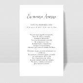 Espagnol En Memoria Amorosa Carte photo de prière