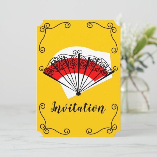 Espagnol Fan Corners Invitation verticale (Debout devant)