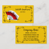 Espagnol Fan Corners Nom Titre carte de visite (Devant / Derrière)