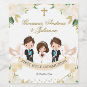 Espagnol garçons frères Étiquettes bouteille de vi (Étiquettes simples)