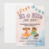 Espagnol Genre Reveillez Invitation garçon ou fill (Devant / Derrière)
