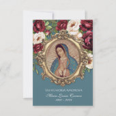 Espagnol Guadalupe Photo Funérailles Prière Carte (Devant)