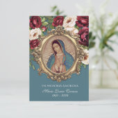 Espagnol Guadalupe Photo Funérailles Prière Carte (Debout devant)