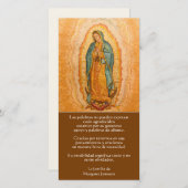 ESPAGNOL Notre-Dame de Guadalupe Merci funéraire (Devant / Derrière)