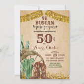 Espagnol Occidental Cowboy Invitation Anniversaire (Devant)