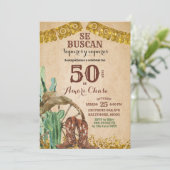 Espagnol Occidental Cowboy Invitation Anniversaire (Debout devant)