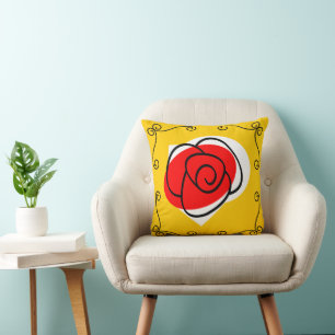 Espagnol Rose angles coussin carré strié