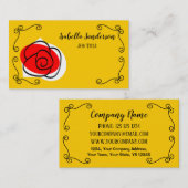 Espagnol Rose Corners Nom Titre carte de visite (Devant / Derrière)