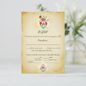 Espagnol, Rustique Coeur Mexicain Mariage Carte RS (Debout devant)