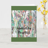 ESPAGNOL, salutation, carte de note. "Mejorate (Fleur jaune)