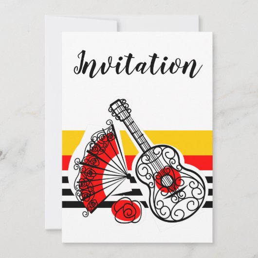 Espagnol Souvenirs Classic Stripe Invitation v (Devant)