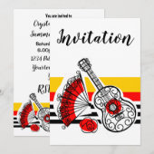 Espagnol Souvenirs Classic Stripe Invitation v (Devant / Derrière)