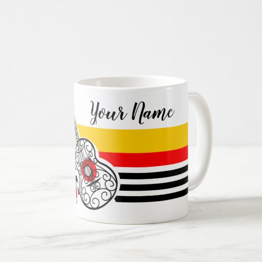Espagnol Souvenirs Classic Stripe Nom tasse (Devant droit)